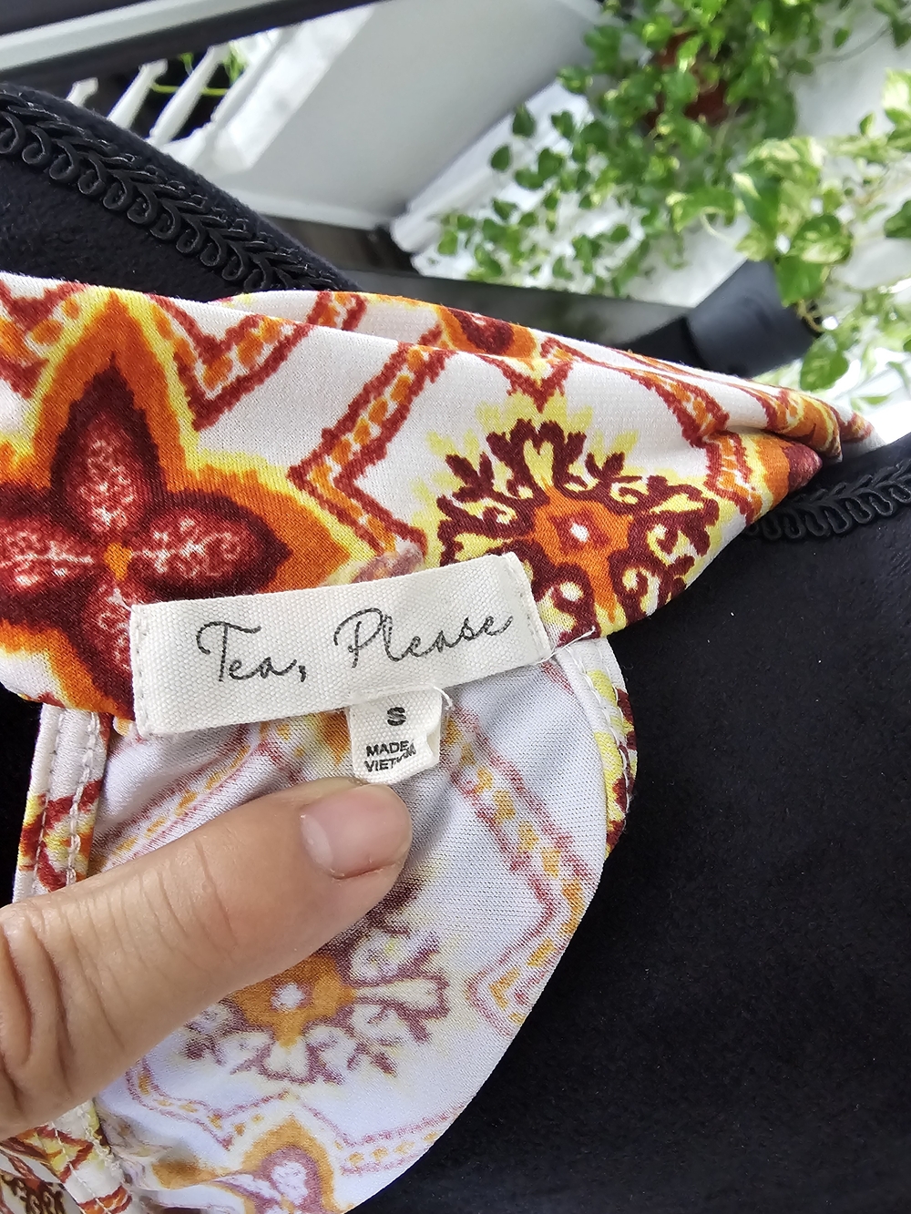 TEA PLEASE - Halter Neck Printed Women’s Top - Orange Floral Pattern - S - - Picture 3 of 9